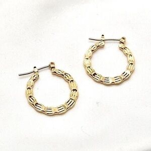 Flat Gold Hoop Earrings